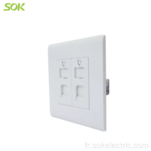 Populaire au Royaume-Uni RJ11 TEL Socket Outlets 2Gang